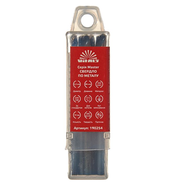 Свердло по металу HSS 4341 5.2 (10 од.) Vitals Master