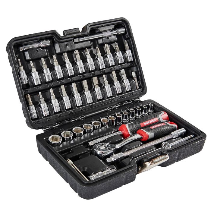 Набор головок торцевых с трещоткой 1/4″ 46 предметов Vitals Master