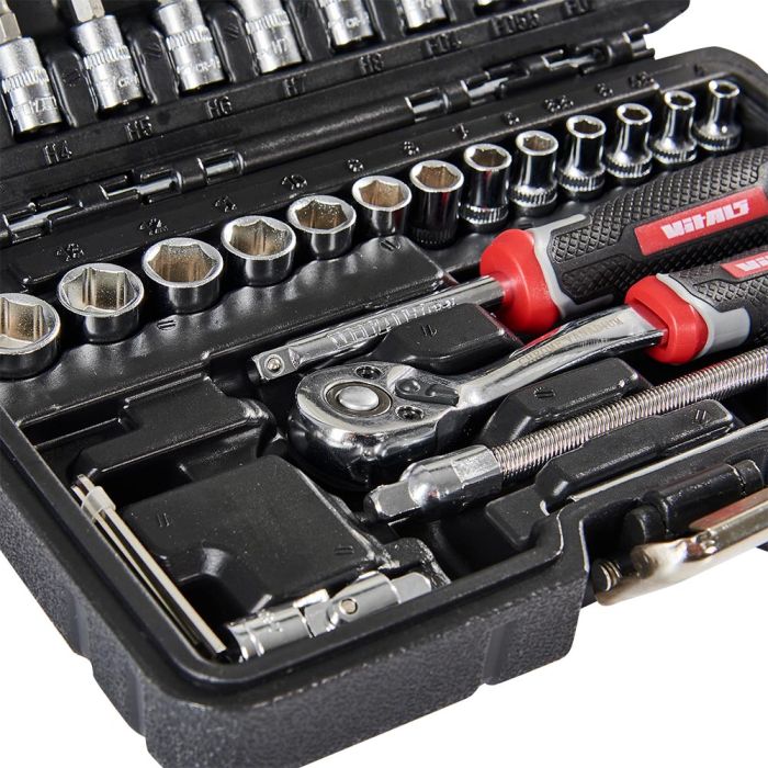 Набор головок торцевых с трещоткой 1/4″ 46 предметов Vitals Master