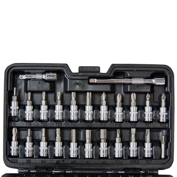 Набор головок торцевых с трещоткой 1/4″ 46 предметов Vitals Master
