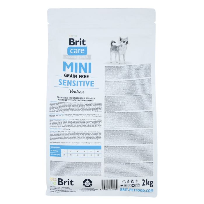 Корм сухий Brit Care Grain Free Mini Sensitive для собак мініатюрних порід з чутливим травленням з олениною 2 кг