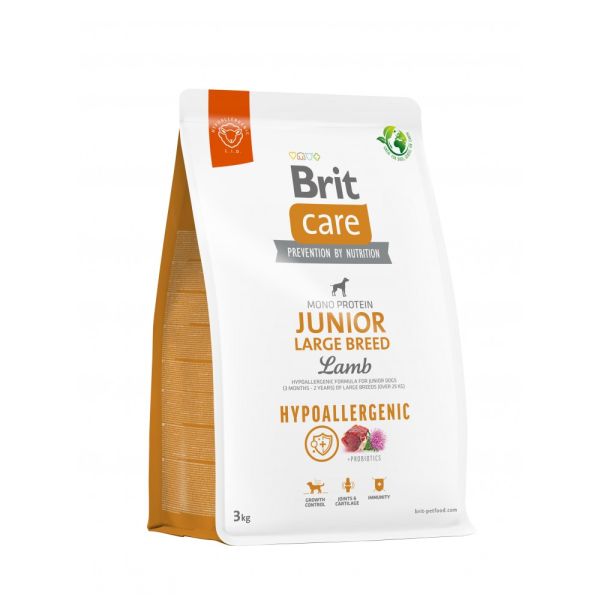 Корм сухий Brit Care Dog Hypoallergenic Junior Large Breed для молодих собах великих порід гіпоалергенний з ягням 3 кг
