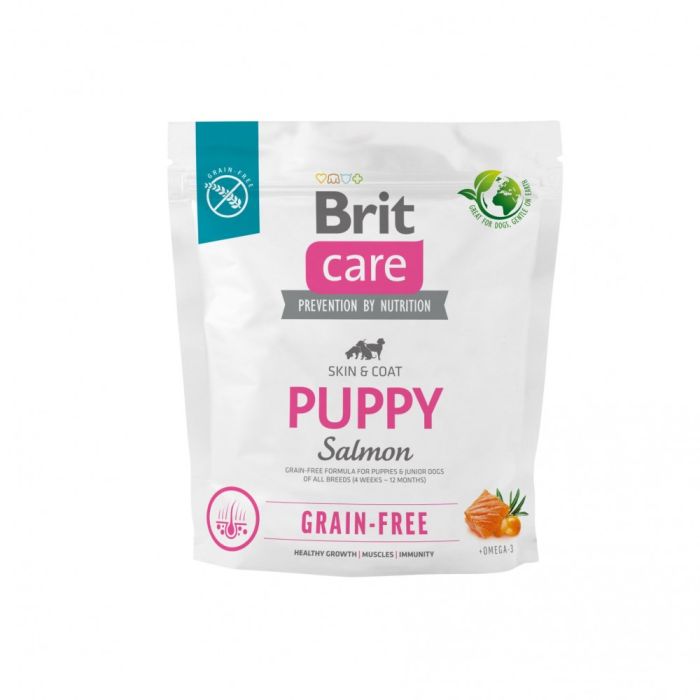 Корм сухий Brit Care Dog Grain-free Puppy для цуценят беззерновий з лососем 1 кг