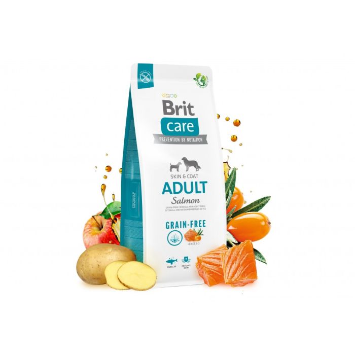 Корм сухий Brit Care Dog Grain-free Adult для дорослих собак малих і середніх порід беззерновий з лососем 12 кг