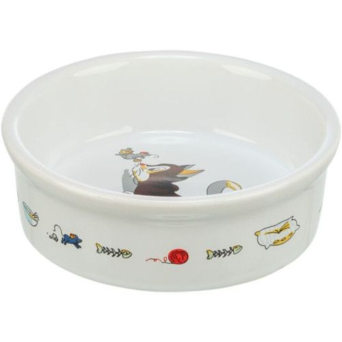 Миска Trixie для котів малюнок з котом і мишкою керамічна 12 см 200 мл
