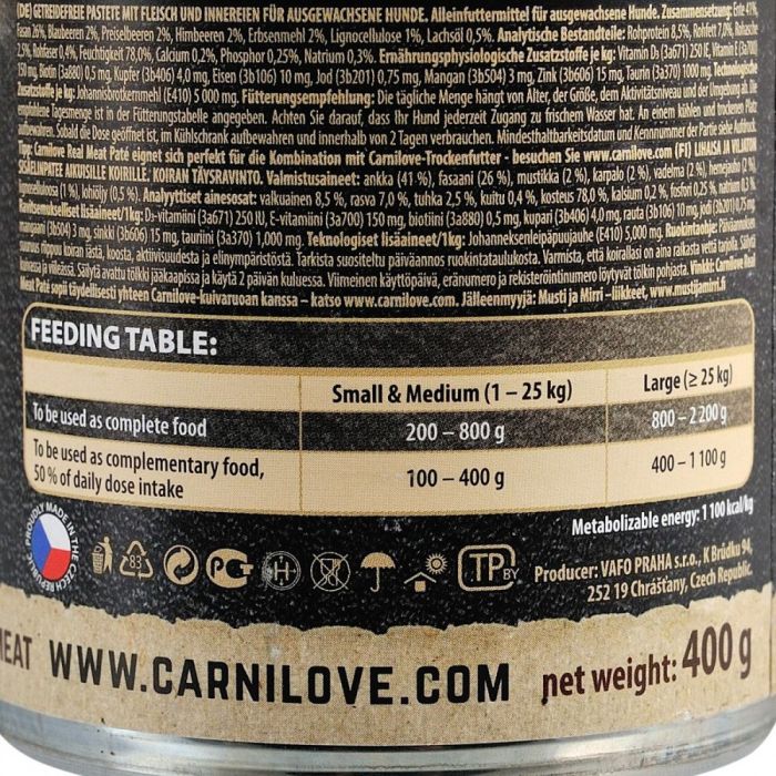 Корм вологий Carnilove Dog k консерви для собак з качкою та фазаном 400 г
