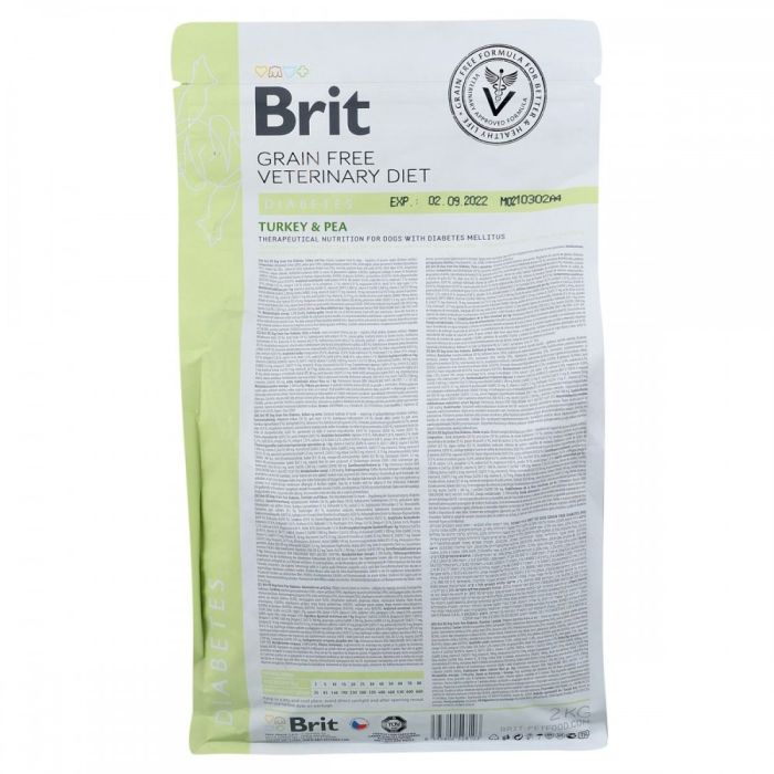 Корм сухий Brit Grain Free VetDiet Dog Diabetes для собак з цукровим діабетом з індичкою та горохом 2 кг