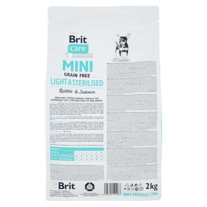 Корм сухий Brit Care Grain Free Mini Light and Sterilised для дорослих собак дрібних порід з зайвою вагою чи стерилізованих