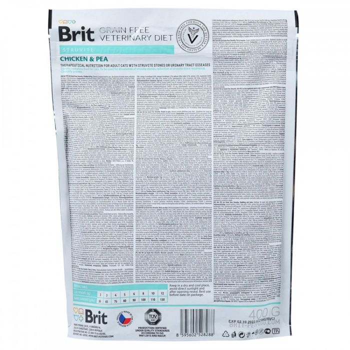 Корм сухий Brit Grain Free VetDiet Cat Struvite для котів з сечокам яною хворобою з куркою та горохом 400 г