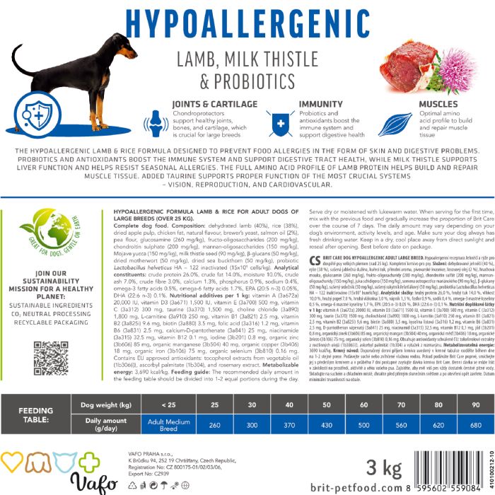Корм сухий Brit Care Dog Hypoallergenic Adult Large Breed для собак великих порід гіпоалергенний з ягням 12 кг