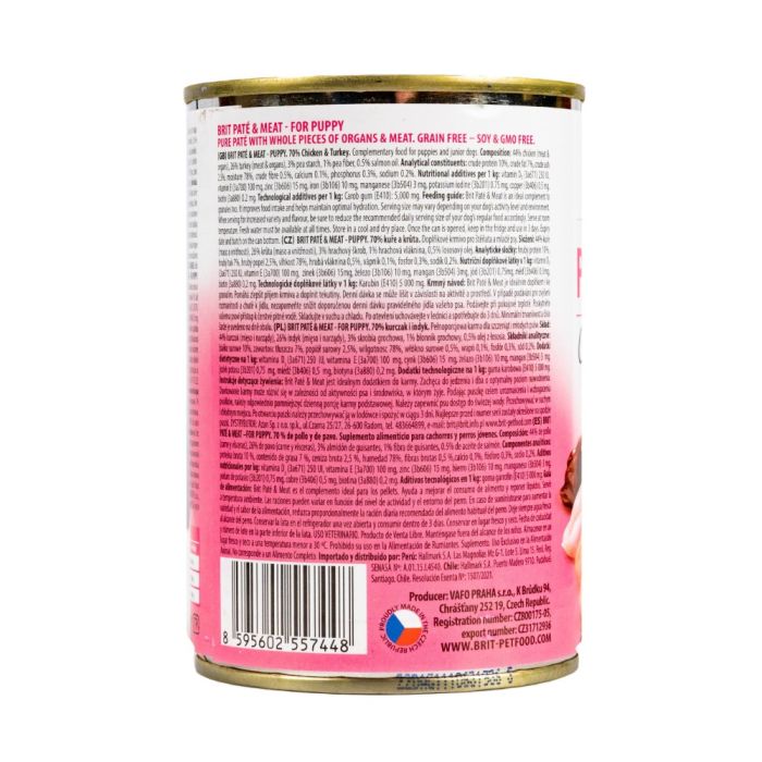 Корм вологий Brit Care Pate and Meat для цуценят з куркою та індичкою 400 г