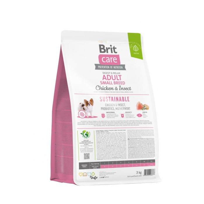 Корм сухий Brit Care Dog Sustainable Adult Small Breed для собак малих порід з куркою та комахами 3 кг