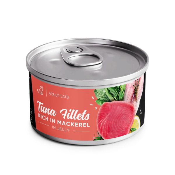 Корм вологий Savory Tuna Fillets rich in Mackerel in Jelly for Adult Cats філе тунця з макреллю в желе для дорослих котів, 7