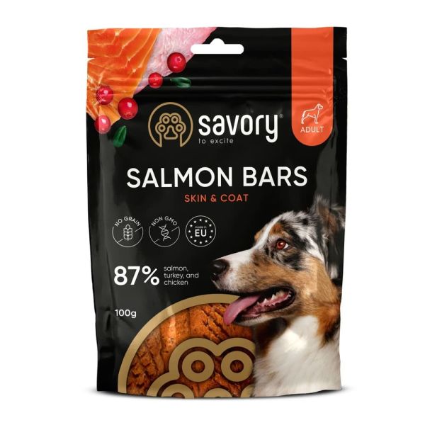 Джерки Savory Bars With Salmon батончики для собак з лососем 100 г