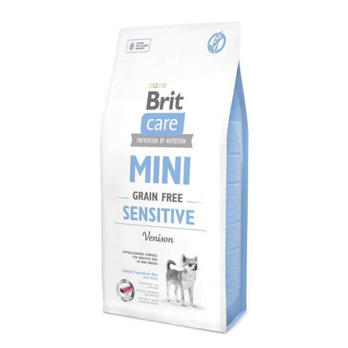 Корм сухий Brit Care Grain Free Mini Sensitive для собак мініатюрних порід з чутливим травленням з олениною 7 кг