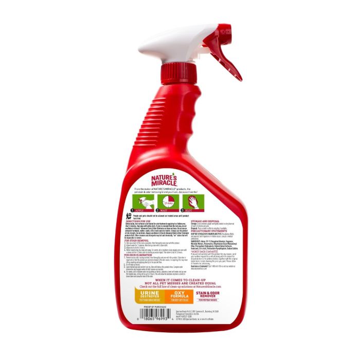 Засіб 8in1 Nature_s Miracle ADV Cat Stain and Odor Elimin Spray Lemon для усунення плям та запахів від котів з посил. формул