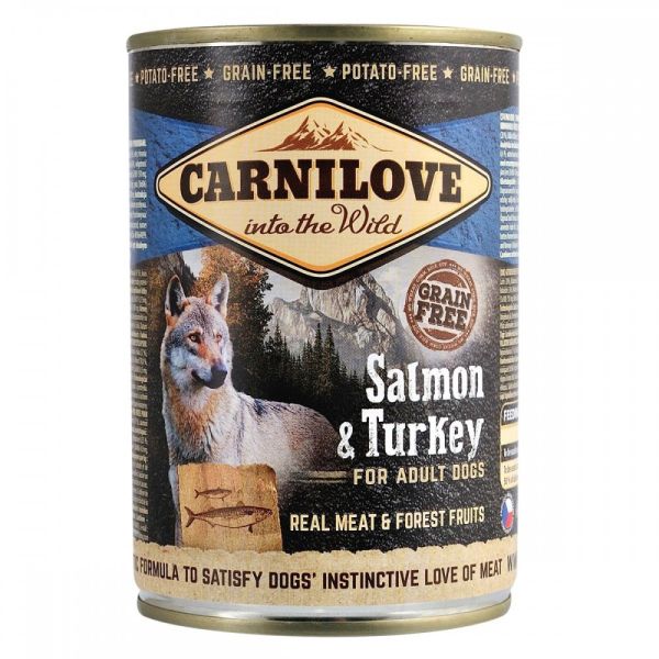 Корм вологий Carnilove Dog k консерви для собак з лососем та індичкою 400 г