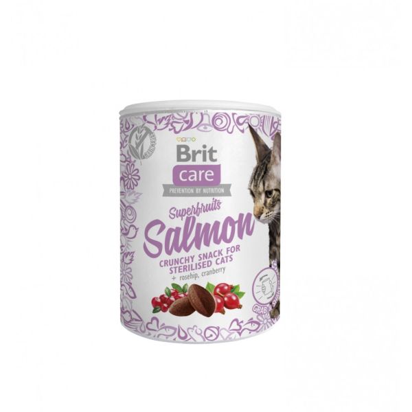 Ласощі Brit Care Superfruits Salmon д/стерилізованих котів з лососем шипшиною та журавлиною 100 г