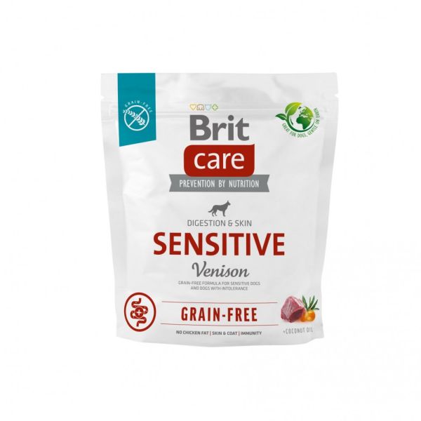 Корм сухий Brit Care Dog Grain-free Sensitive для собак з чутливим травленням та харчовою непереносимістю беззерновий з олен