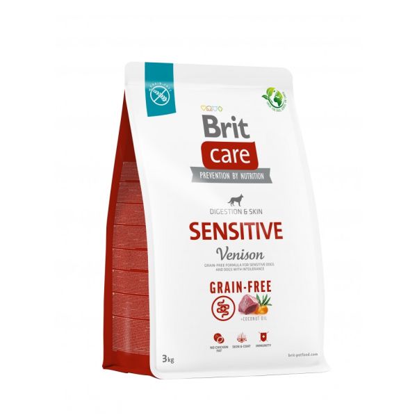 Корм сухий Brit Care Dog Grain-free Sensitive для собак з чутливим травленням та харчовою непереносимістю беззерновий з олен