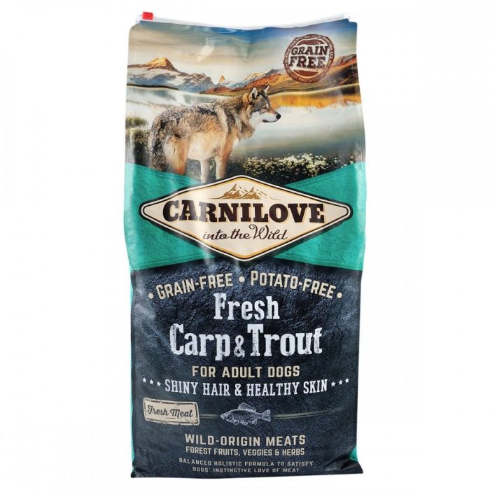 Корм сухий Carnilove Fresh Carp and Trout for Adult dogs для дорослих собак усіх порід з коропом та фореллю 12 кг