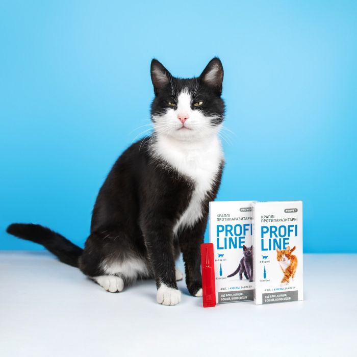 Краплі Provet PROFILINE для котів 4-8 кг інсектоакарицид 4 піпетки по 1 мл
