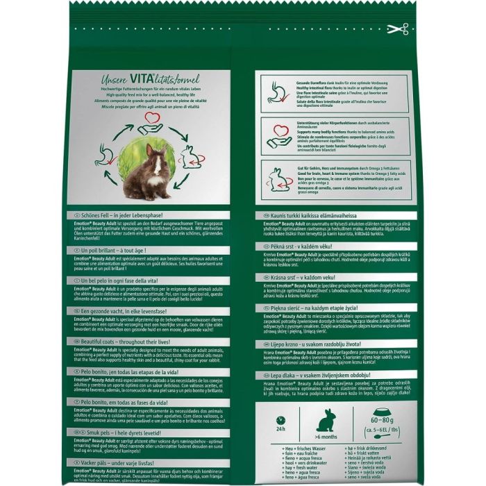 Корм Vitakraft для декоративних гризунів Vitakraft Emotion Beauty для кроликів 1,5 кг