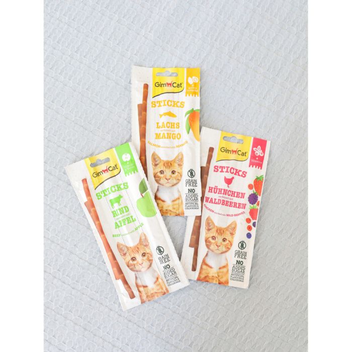 Ласощі GimCat Superfood Duo-Sticks для котів палички з яловичиною та яблуками 3 шт