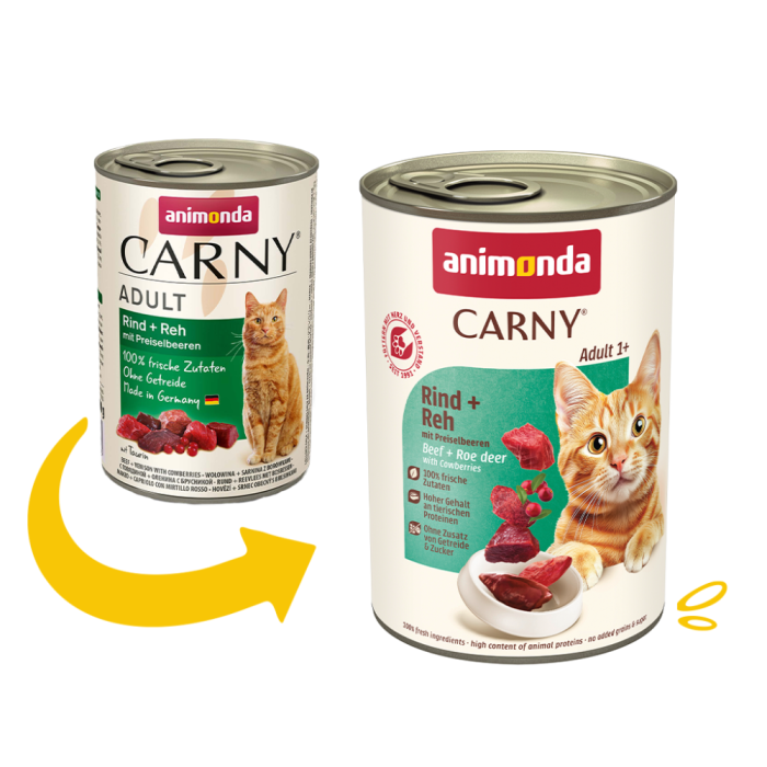 Корм вологий Carny Adult Beef Venison with Cowberries для дорослих котів з яловичиною олениною та брусницею 400 г