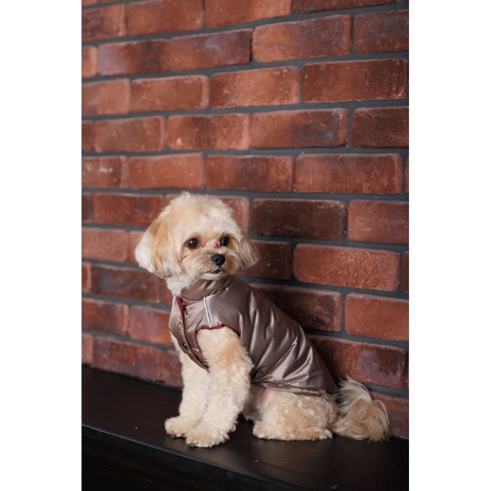 Жилет Pet Fashion Hardy для собак утеплений водонепроникний з отвором для повідця бежевий розмір M2