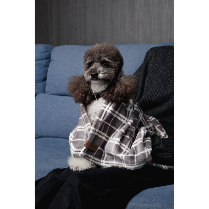 Плед Pet Fashion Bliss 2 для собак і котів плюш сірий картатий 70,5х94 см