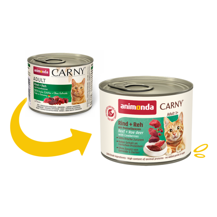 Корм вологий Carny Adult Beef Venison with Cowberries для дорослих котів з яловичиною олениною та брусницею 200 г