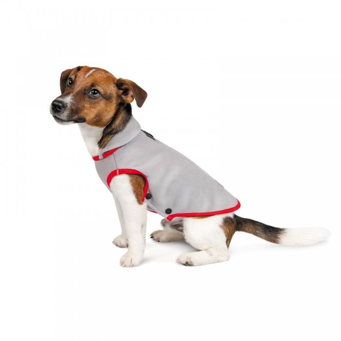 Жилет Pet Fashion Fleecy для собак сірий/червоний S