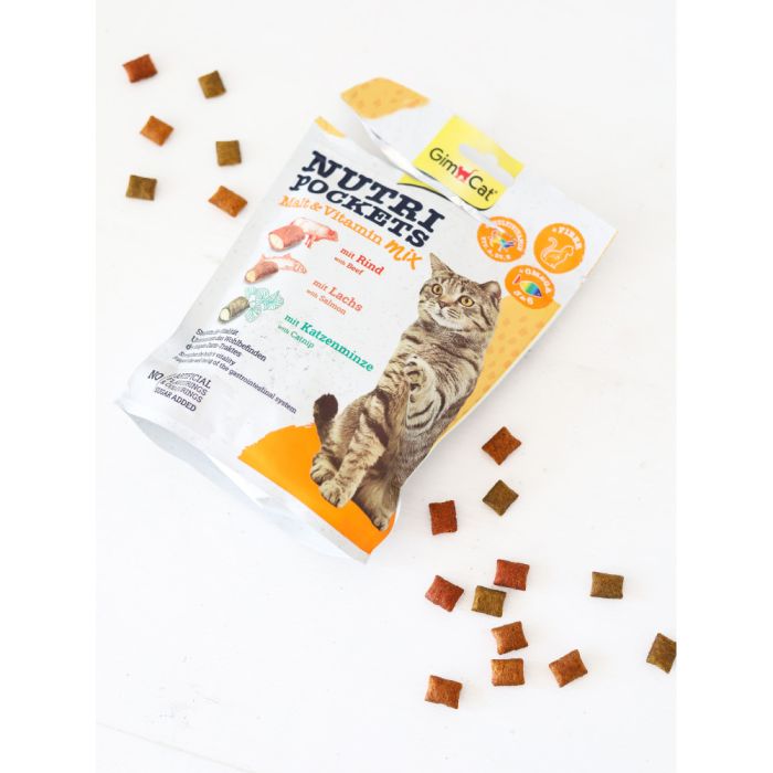 Вітамінні ласощі GimCat Nutri Pockets для котів для зміцнення імунітету мультивітамін мікс 150 г