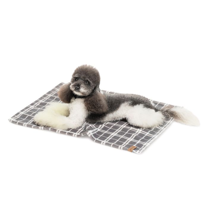 Плед Pet Fashion Bliss 1 для собак і котів плюш сірий картатий 70,5х55,5 см