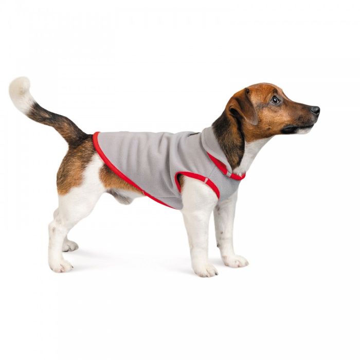 Жилет Pet Fashion Fleecy для собак сірий/червоний S