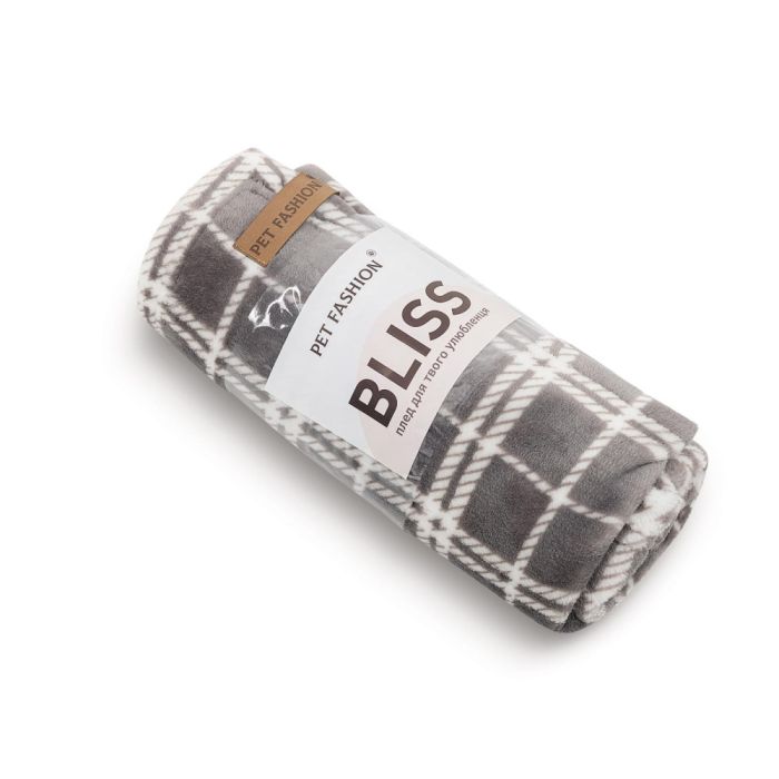 Плед Pet Fashion Bliss 1 для собак і котів плюш сірий картатий 70,5х55,5 см