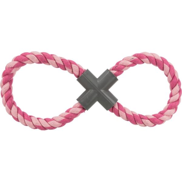 Іграшка Trixie для собак Канат-вісімка плетений з пластиковою хрестовиною текстиль 35 см
