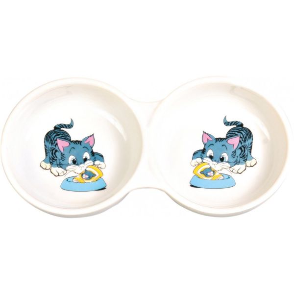 Миска Trixie для котів подвійна керамічна 2/150 мл d-11 см