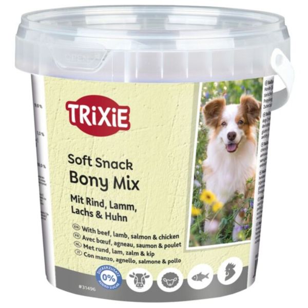 Ласощі Trixie Soft Snack Bony Mix для собак з яловичиною, ягням, лососем та куркою 500 г