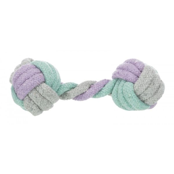 Іграшка Trixie Junior Rope Dumbbell для цуценят Гантель з канатом котон 15 см