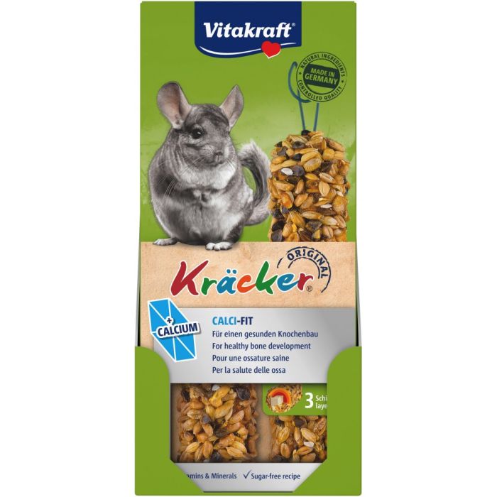 Ласощі Vitakraft Kracker Original Calci Fit крекер для декоративних гризунів і шиншил з кальцієм 2 шт/уп