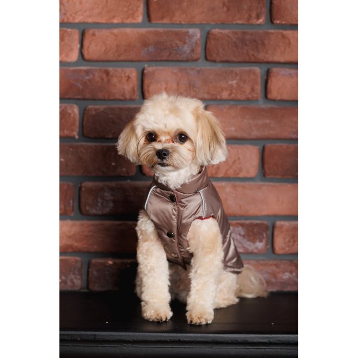 Жилет Pet Fashion Hardy для собак утеплений водонепроникний з отвором для повідця бежевий розмір M