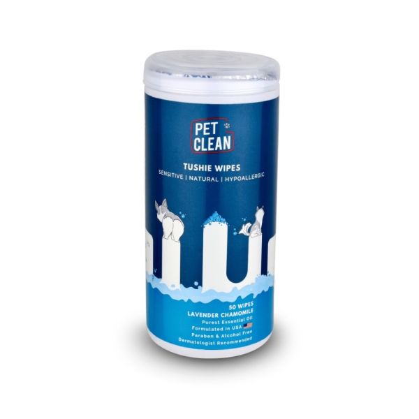 Серветки вологі Pet Clean PET TUSHIE WIPES гіпоалергенні для домашніх тварин   з ароматом Алое Вера 50шт