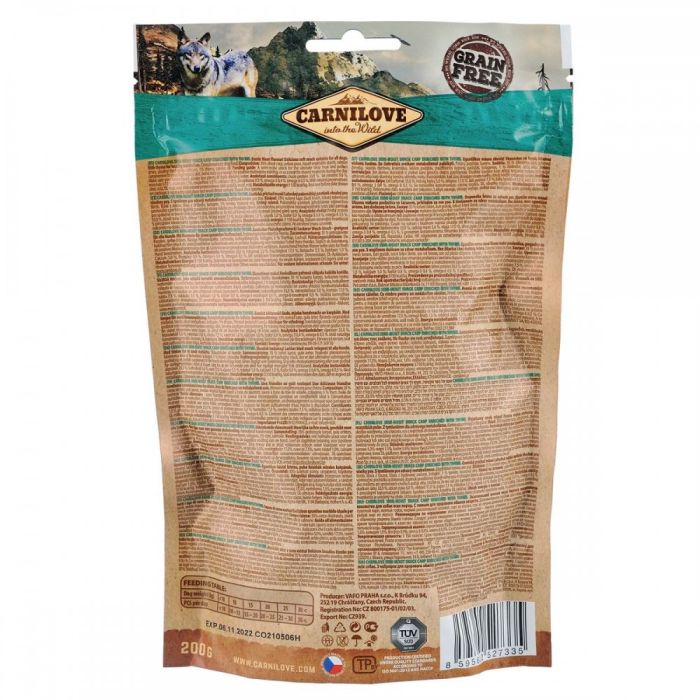 Ласощі Carnilove Dog Semi Moist Snack Carp with Thyme для собак для покращення обміну речовинз коропом та чебрецем 200 г