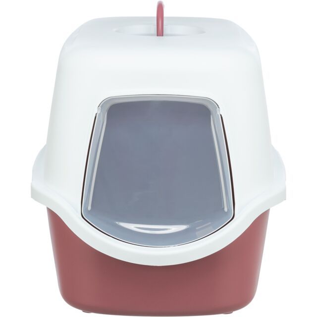 Туалет Trixie для котів Vico закритий пластик фіолетовий/білий 40х40х56см
