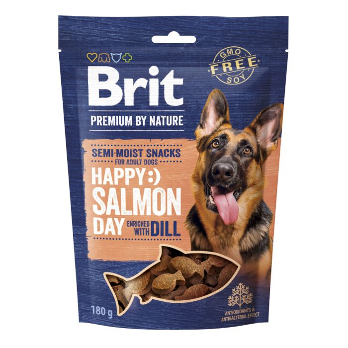 Ласощі Brit Premium Semi-moist Snacks Salmon with Dill напіввологі для cобак з лососем і кропом 180 г