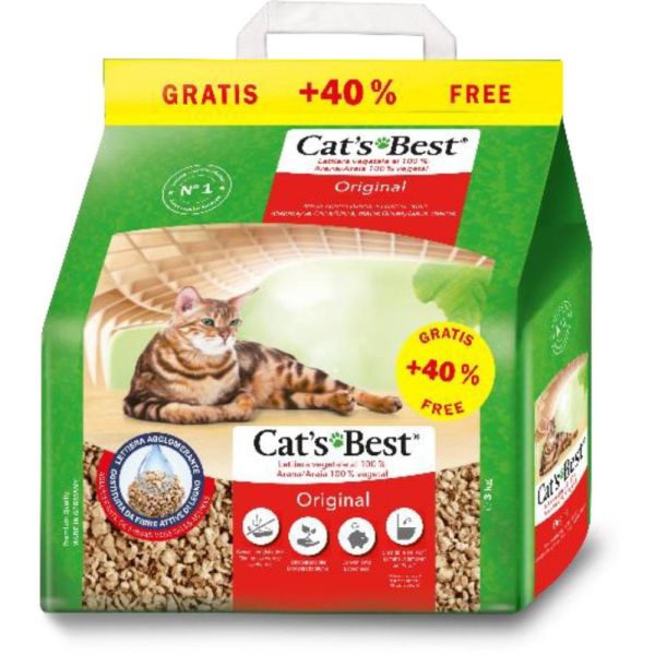 Наповнювач Cat’s Best для котячого туалету Original деревний 5+2 л