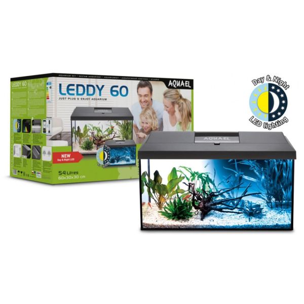 Акваріумний комплект Aquael Leddy Day Night з балкою прямий чорний 54 л