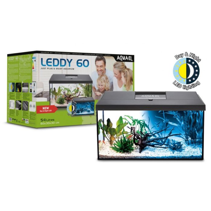 Акваріумний комплект Aquael Leddy Day Night з балкою прямий чорний 54 л